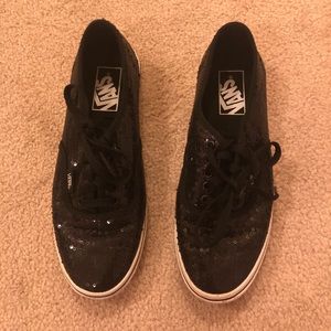 Black Sequins Vans